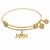 Expandable Yellow Tone Brass Bangle with Mom Symbol