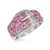 Pink and White Sapphire Accented Buckle Style Ring in Sterling Silver