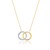 Sparkle Texture and Polished Entwined Double Circle of Life Necklace in 14K Two-Tone Gold