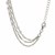 Sterling Silver 16 inch Three Strand Necklace with Polished Ovals