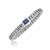 Braided Blue Sapphire Accented Men's Bracelet in Sterling Silver