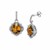Cushion Whisky Quartz and Diamond Accented Rope Style Earrings in 18k Yellow Gold and Sterling Silver
