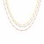 14k Tri Color Gold Three Strand Station Necklace