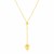 14k Yellow Gold Lariat Style Necklace with Heart