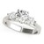 14k White Gold 3 Stone Prong Setting Round Diamond Engagement Ring (1 3/8 cttw)
