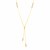 14k Tri Color Gold Lariat Necklace with Textured Beads
