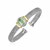 Popcorn Texture Cuff Bangle with Oval Green Amethyst in Sterling Silver and 18k Yellow Gold
