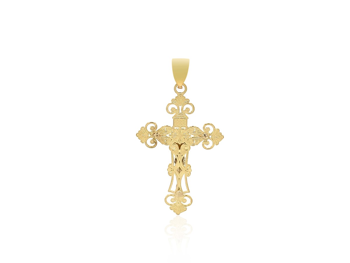 Two Tone Cross Pendant in 14k Gold - Richard Cannon Jewelry