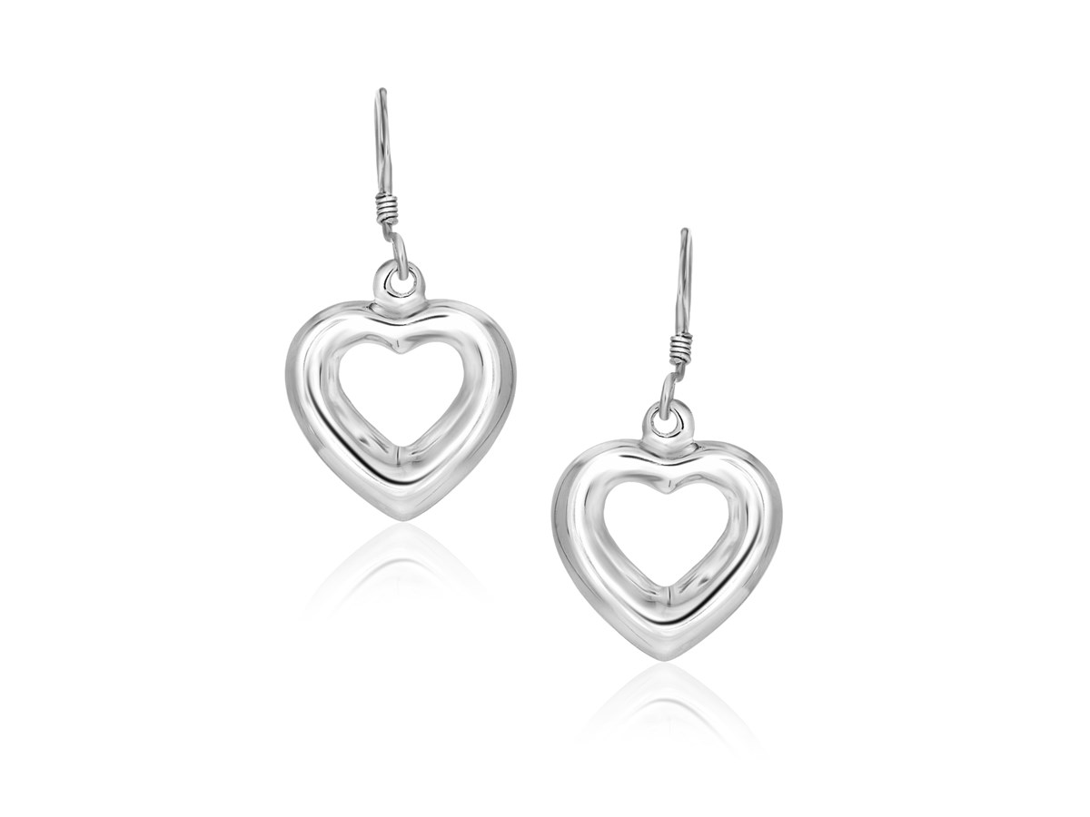 Dew Orecchini A Cerchio A Cuore In Argento Sterling 925 – Modello Heart Puff Sleeper, Regalo In Confezione Originale, Per Donne