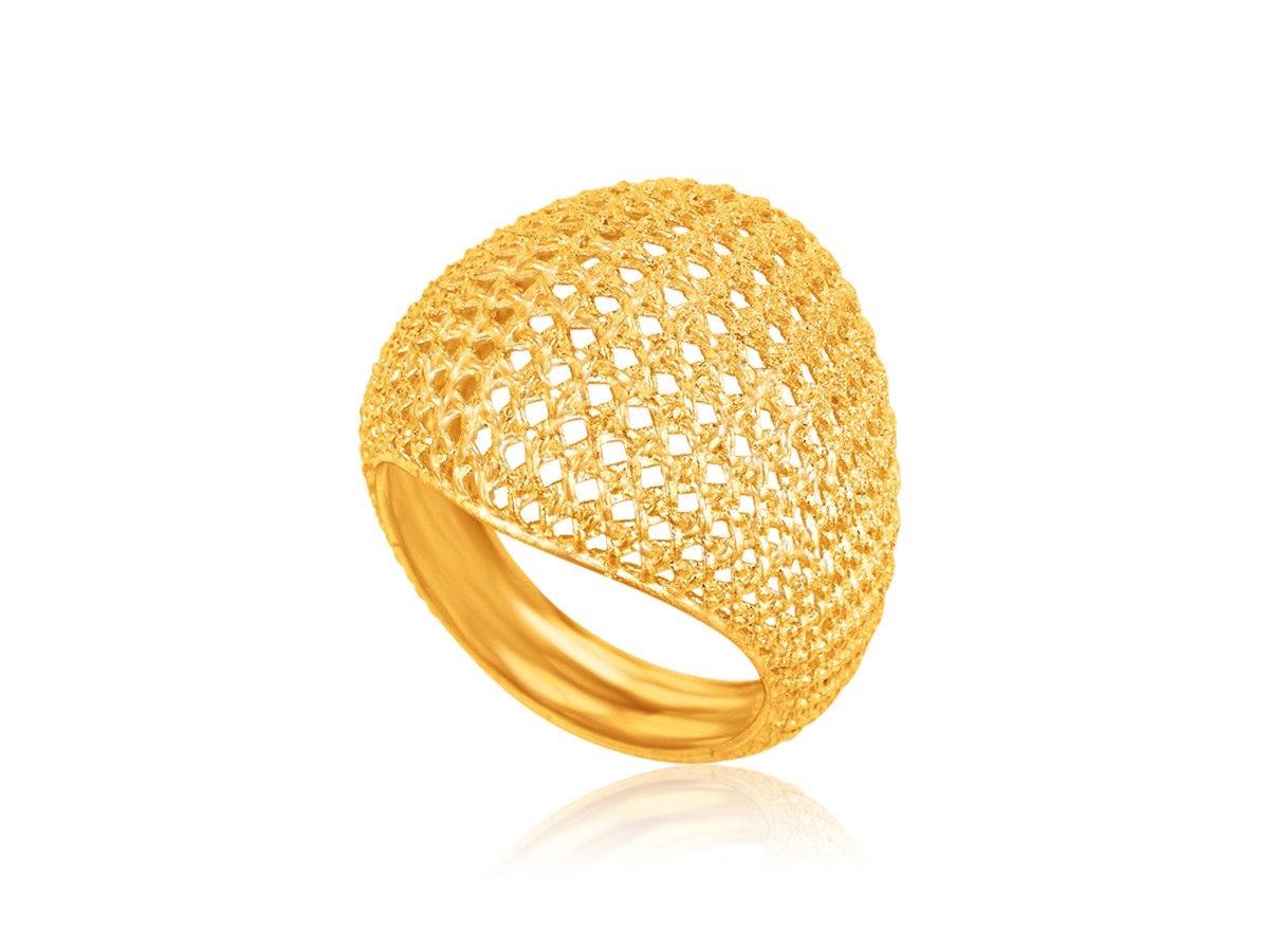 Dome Crochet Ring in 14K Yellow Gold - Richard Cannon Jewelry