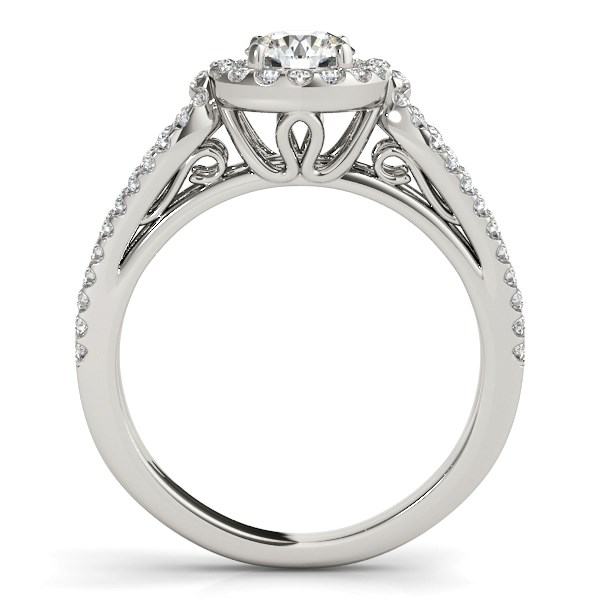 Teardrop Split Band Round Diamond Engagement Ring in 14k White Gold (7/ ...