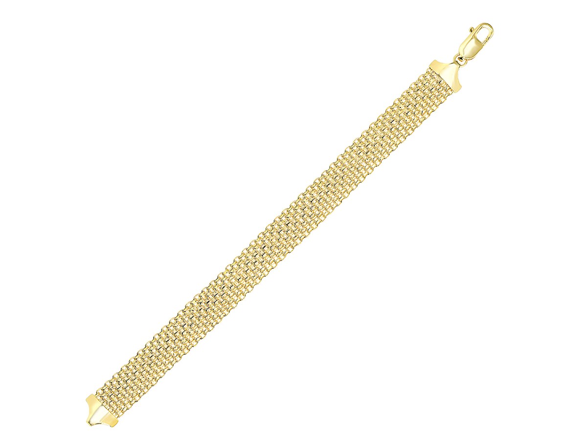 Bismark Style Multi-Row Bracelet in 14K Yellow Gold - Richard Cannon ...