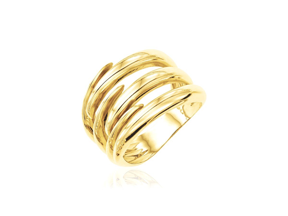 14k Yellow Gold Polished Interlaced Motif Ring - Richard Cannon Jewelry